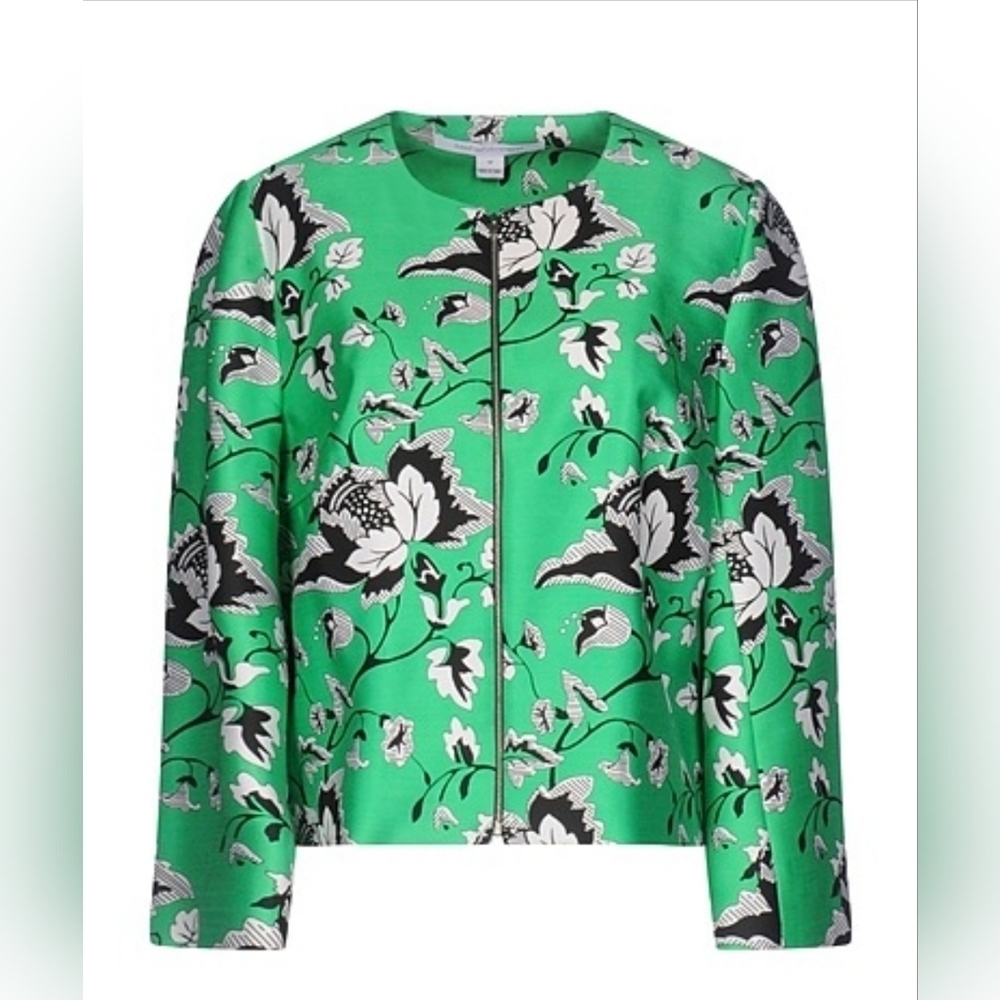 DIANE VON FURSTENBERG Gabrielle Jacket In Green Size 2